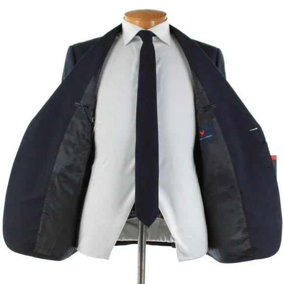 Cardinal of Canada NWT 100% Wool Sport Coat Size 40S US In Solid Navy Blue